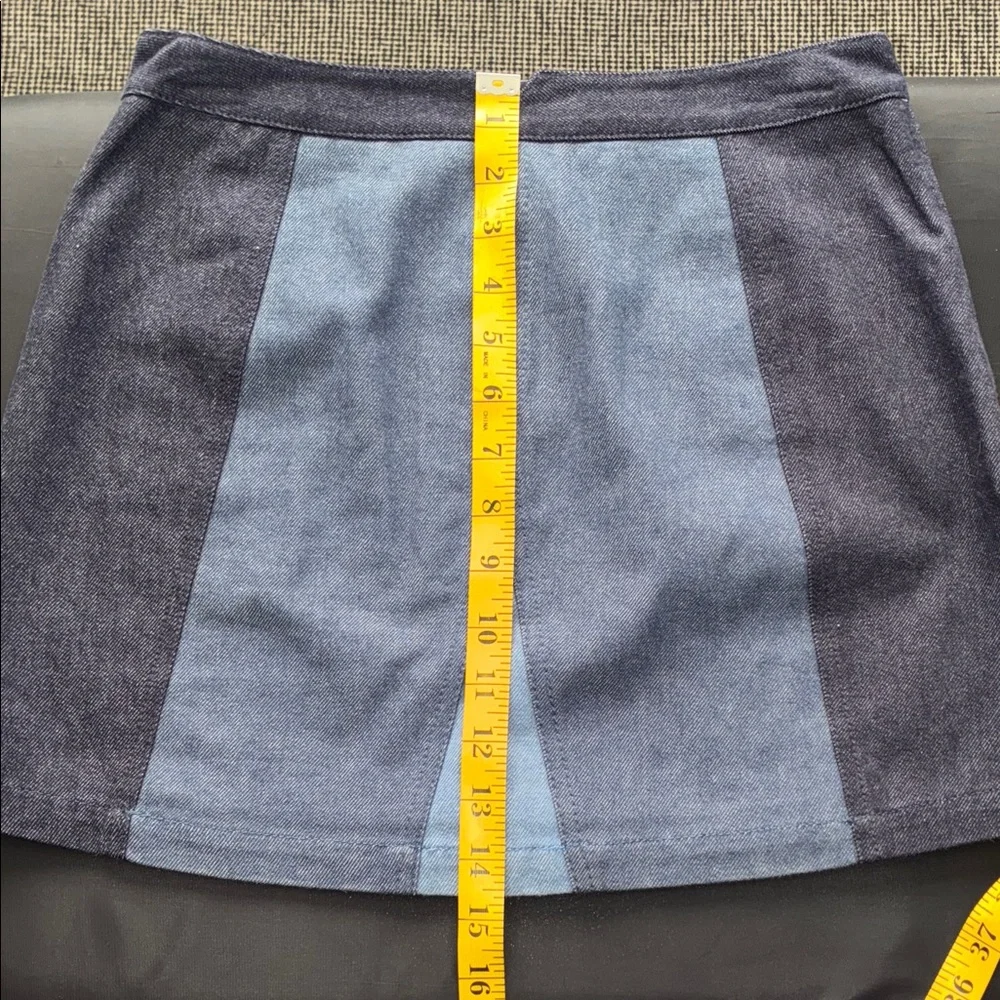 BCBGMaxAzria Two-Tone Denim Mini Skirt